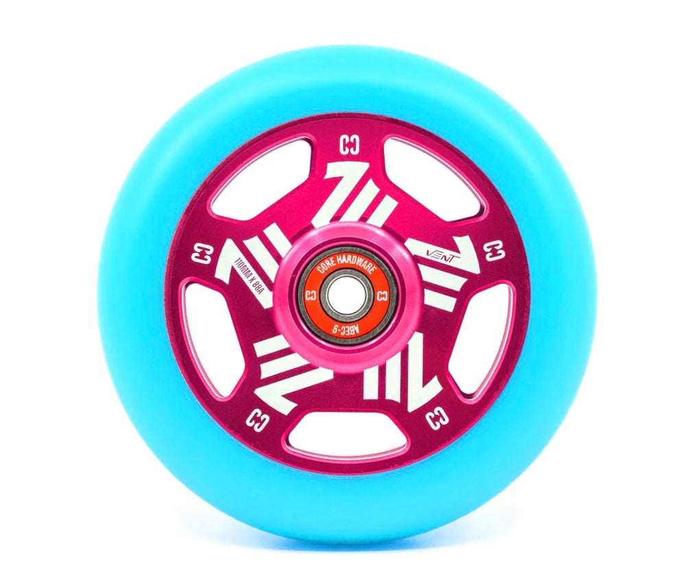 Core Vent Hollow Scooter Wheel - Teal/Pink