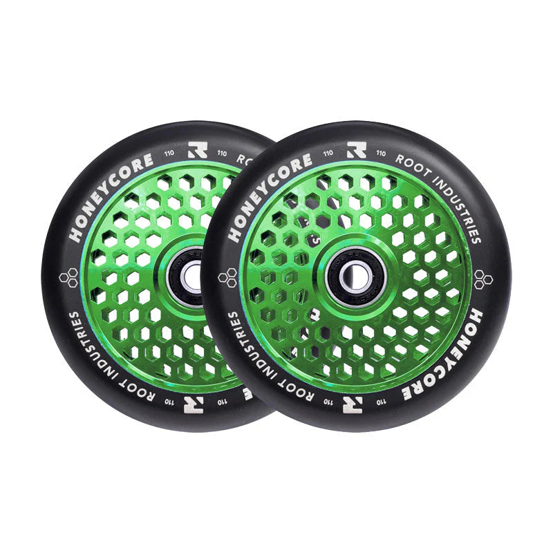Root Industries Honeycore Wheels 110mm - Black/Green
