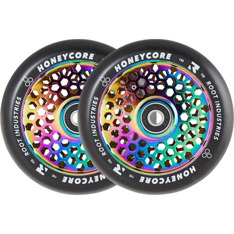 Root Industries Honeycore Wheels 110mm - Black/Rocket Fuel